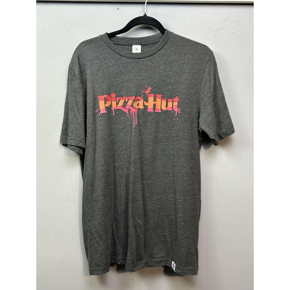 Pizza Hut Shirt Mens Medium Gray Graphic Short Sleeve Crewneck Tee PH3040PME‎